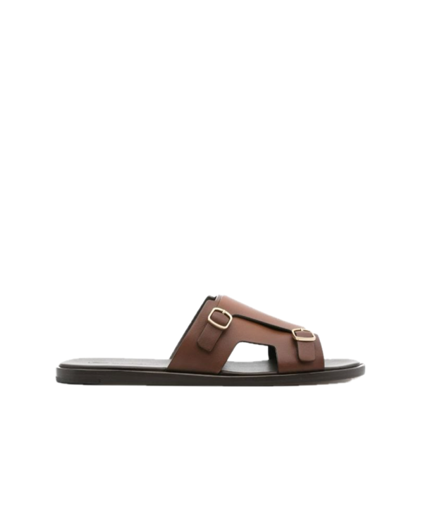 Santoni Double-buckle leather sandals