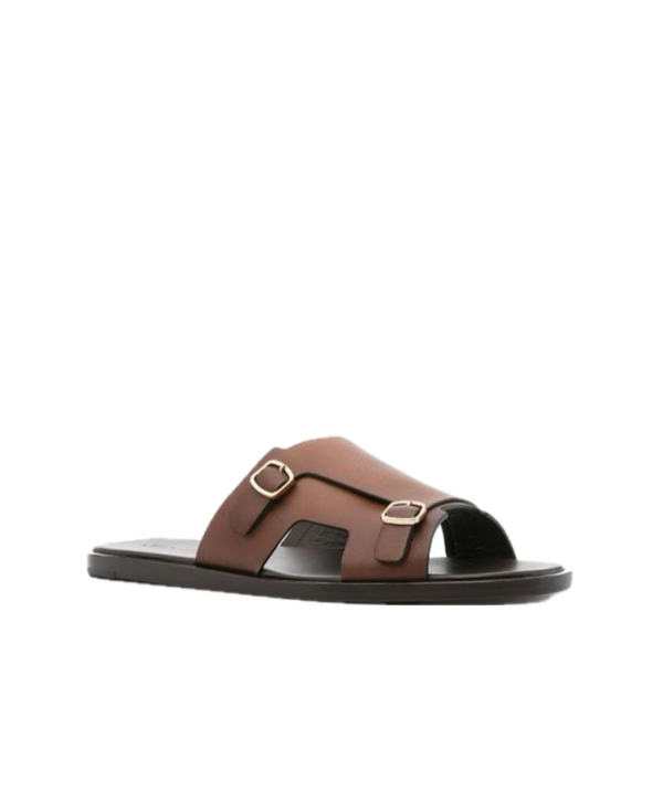 Santoni Double-buckle leather sandals - Image 2