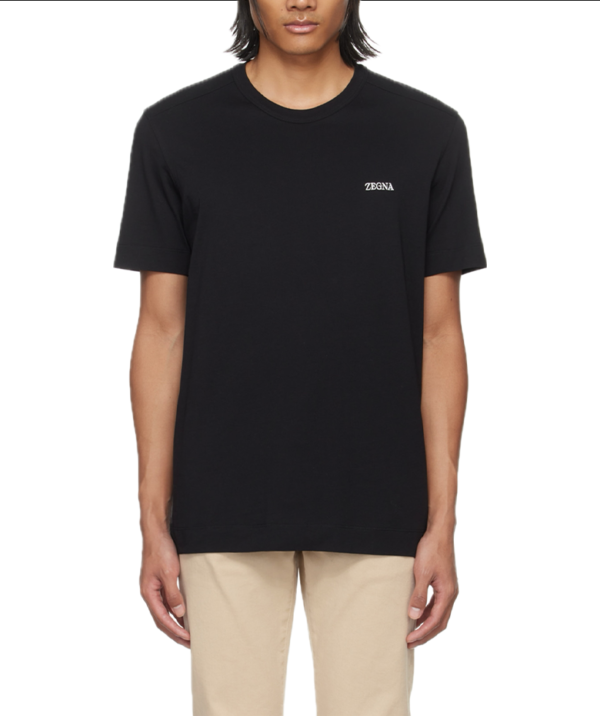 Zegna Black Embroidered T-Shirt