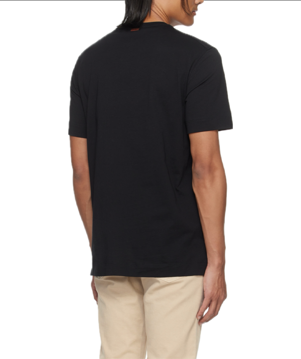 Zegna Black Embroidered T-Shirt - Image 2