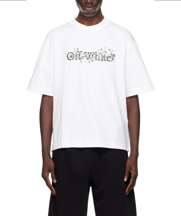 OFF-WHITE White & Black Bookish Flower Skate T-shirt