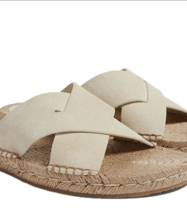 Zegna Off White Suede Espadrille Sandals - Image 2