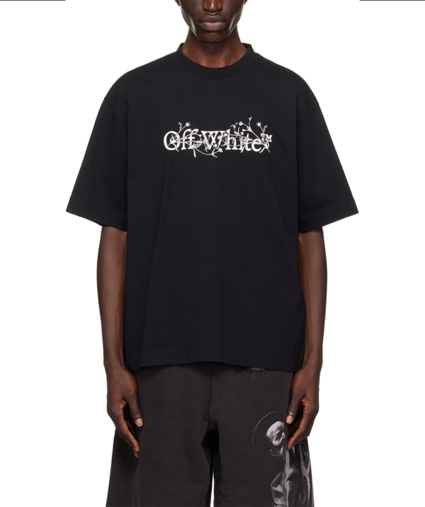 OFF-WHITE White & Black Bookish Flower Skate T-shirt - Image 2