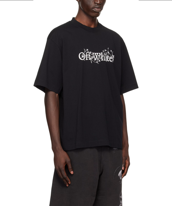 OFF-WHITE White & Black Bookish Flower Skate T-shirt - Image 5