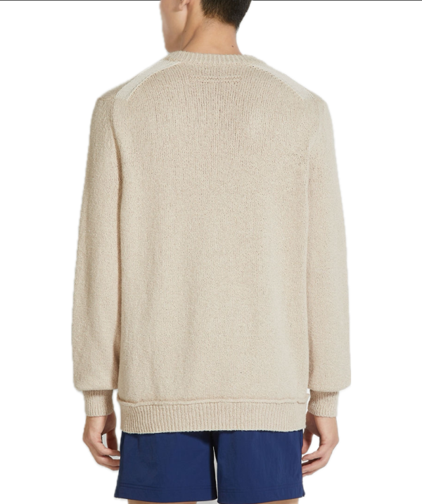 Zegna Sweaters Light Beige Cotton and Silk Crewneck - Image 2