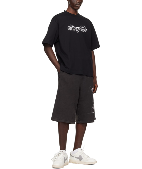 OFF-WHITE White & Black Bookish Flower Skate T-shirt - Image 6