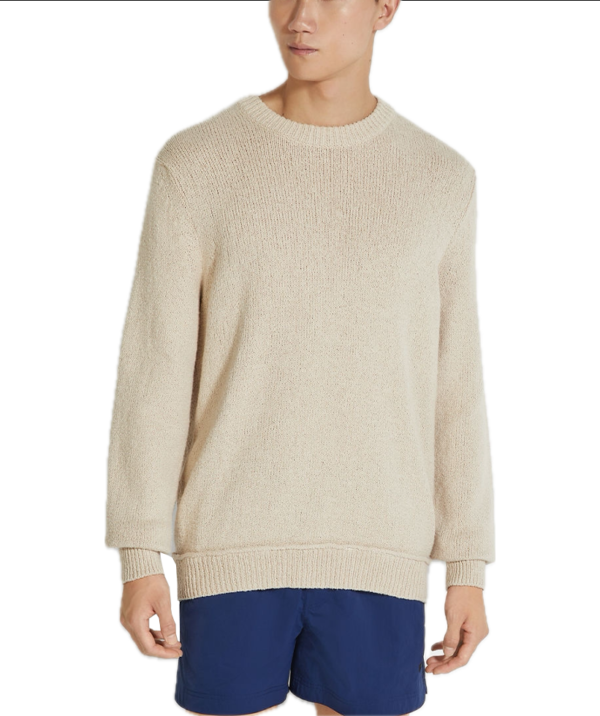 Zegna Sweaters Light Beige Cotton and Silk Crewneck - Image 3