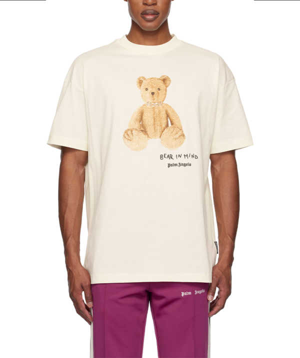 Palm Angels Off-White & Black 'Bear In Mind' T-shirt