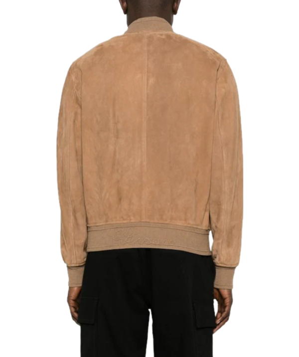 Versace Logo-embroidered suede bomber jacket - Image 3