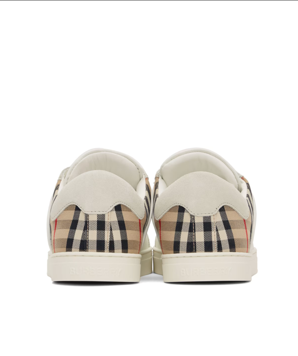 BURBERRY White Check Sneakers - Image 2