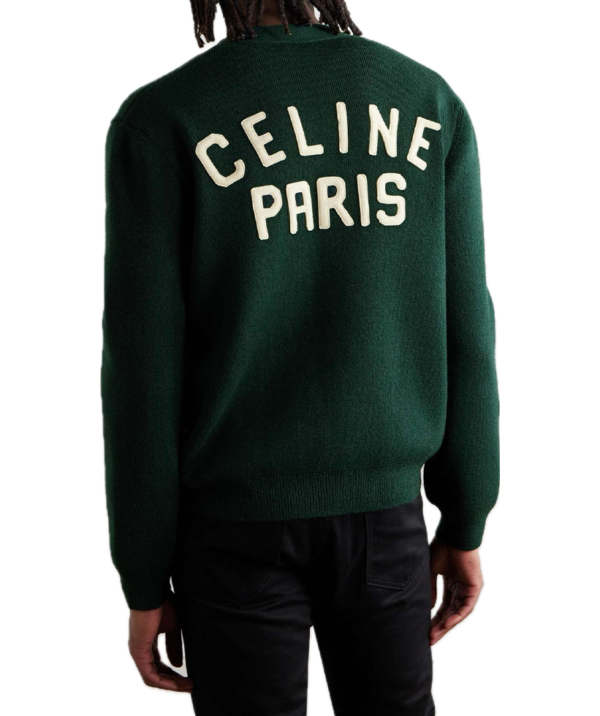 Celine Homme Logo-Appliquéd Wool Cardigan - Image 3