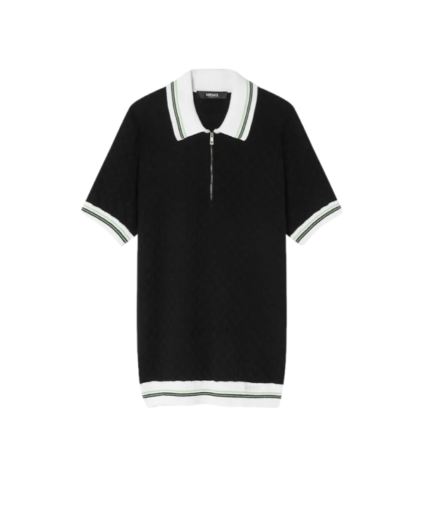 Versace Zip-front knit top