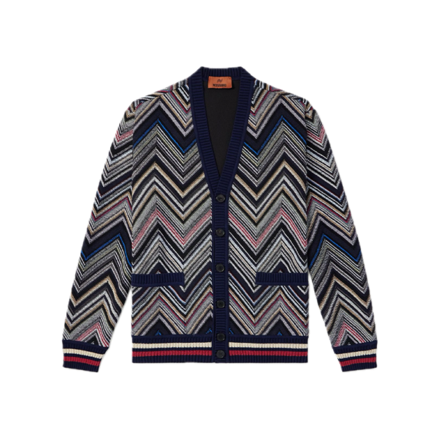 Missoni Striped crotchet-knit cotton-blend Cardigan