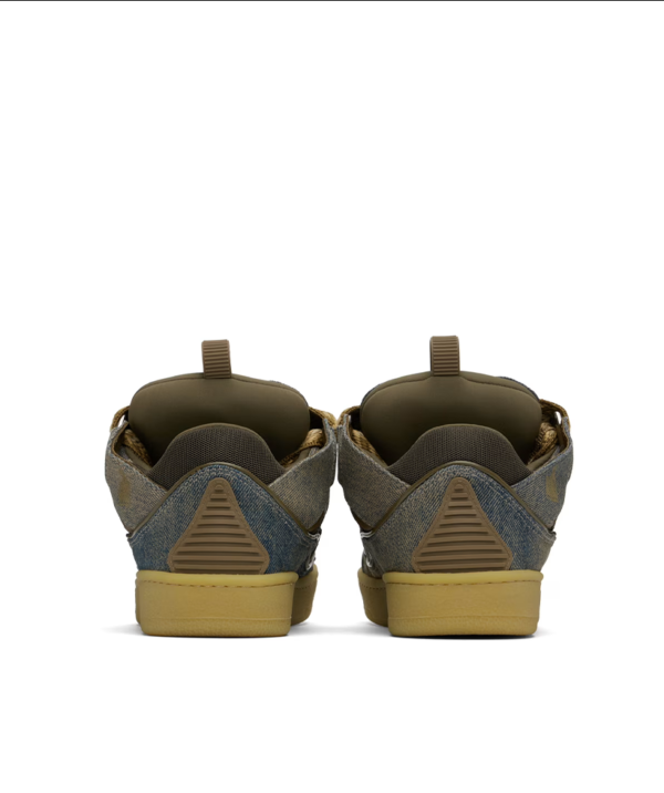 Lanvin Blue & Brown Curb Denim Sneakers - Image 2