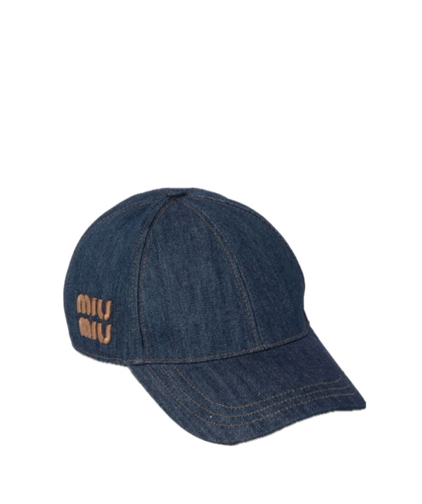 MIU MIU Logo-embroidered denim baseball cap