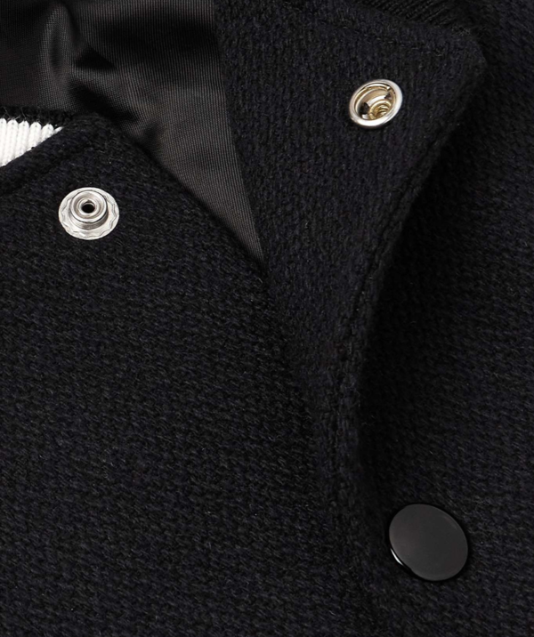 Celine Homme Logo-Apppiqueéd Virgin wool-blend and leather Varsity jacket - Image 3