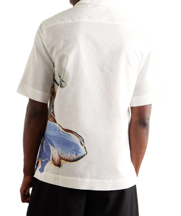 Paul Smith Convertible-collar printed linen and cotton-blend shirt - Image 3