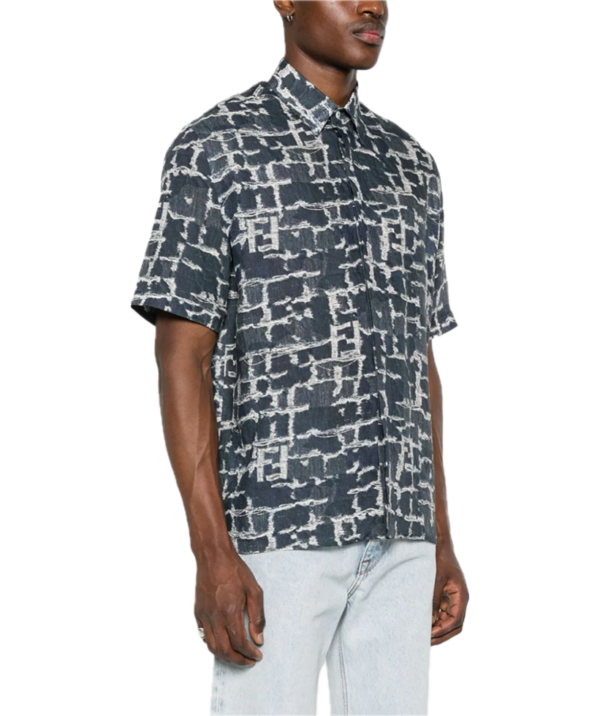 FENDI frayed-print linen shirt - Image 2