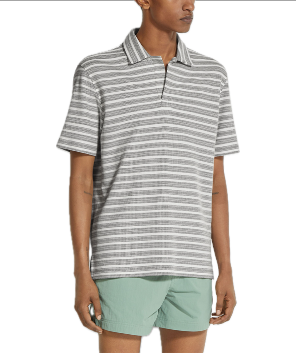 Zegna White and Olive Green Cotton Polo Shirt - Image 2