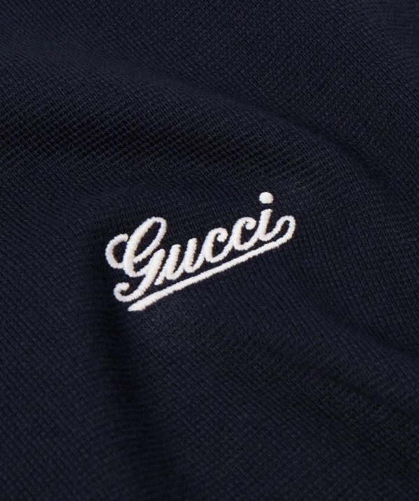 Gucci Logo-Embroidered Striped Cotton-Piqué Shirt - Image 3