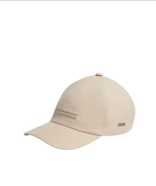 Zegna Light Beige Oasi Lino Baseball Cap