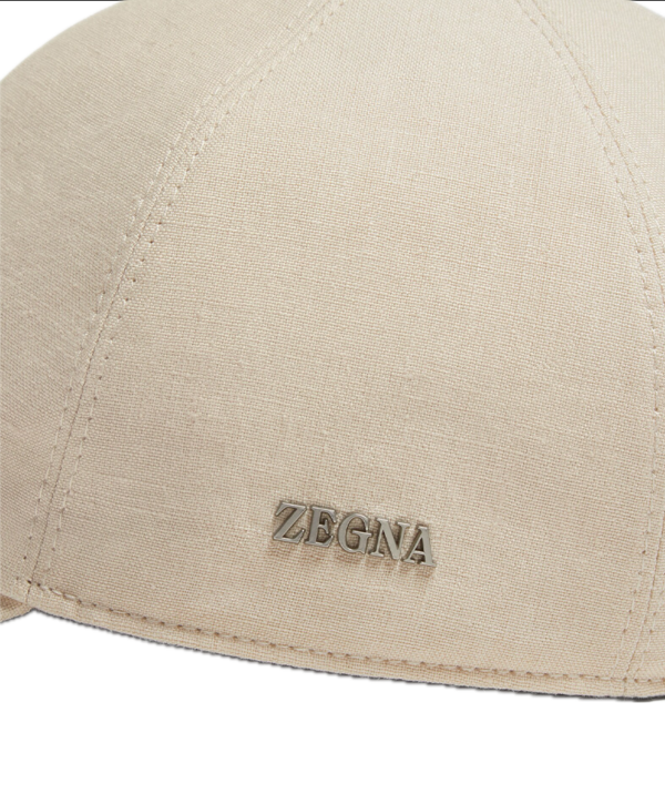 Zegna Light Beige Oasi Lino Baseball Cap - Image 3