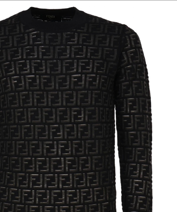Fendi Allover FF Jacquard Crewneck Jumper - Image 3
