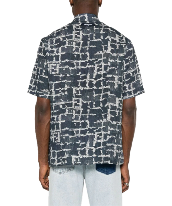 FENDI frayed-print linen shirt - Image 3