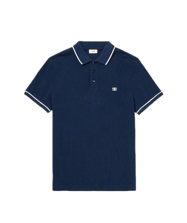 Celine Homme Logo-Embroidered cotton-piqué polo shirt