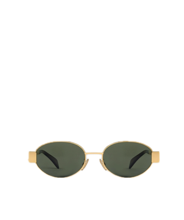 Celine Triomphe Metal 01 Sunglasses in Metal Gold / Green
