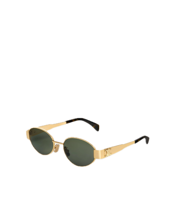 Celine Triomphe Metal 01 Sunglasses in Metal Gold / Green - Image 3