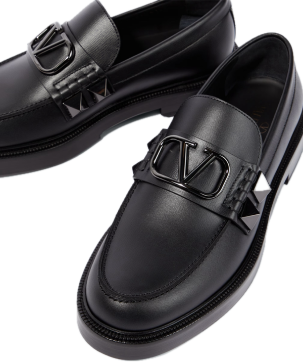 Valentino Garavani VLogo Stud Sign leather loafers - Image 3