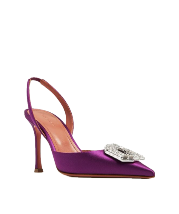 Amina Muaddi  Camelia 95mm crystal-buckle pumps