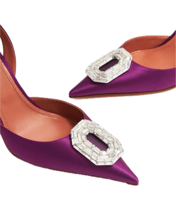 Amina Muaddi  Camelia 95mm crystal-buckle pumps - Image 3