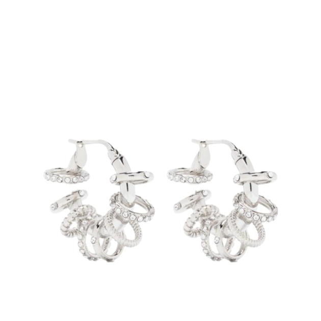 Amina Muaddi Multiple-rings small hoop earrings