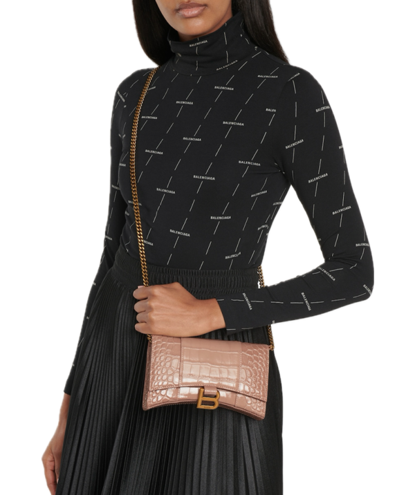 Balenciaga Hourglass leather Wallet on Chain - Image 3