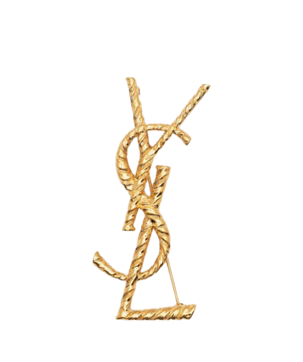 Saint Laurent YSL logo brooch
