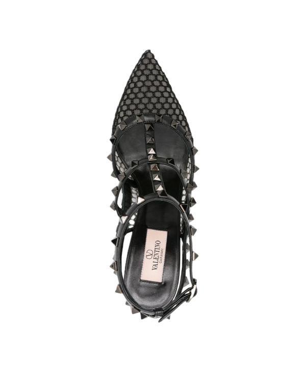 Valentino Garavani Rockstud 100mm Mesh Pumps - Image 3