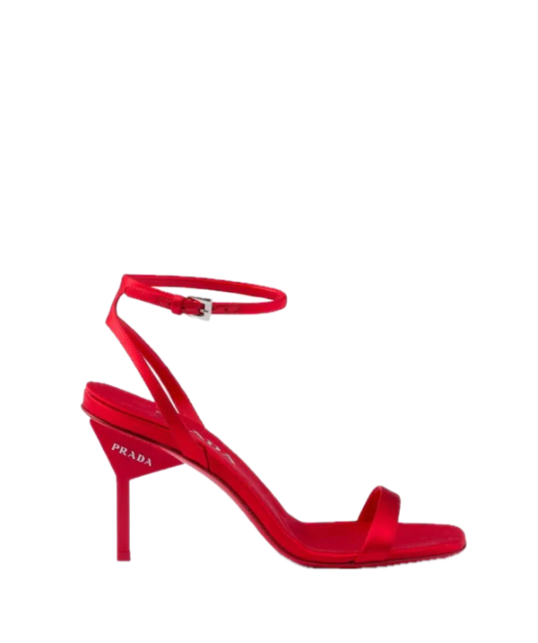 Prada 85mm geometric-heel satin sandals