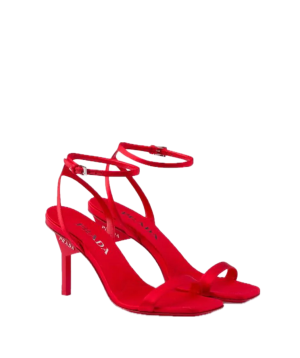 Prada 85mm geometric-heel satin sandals - Image 3