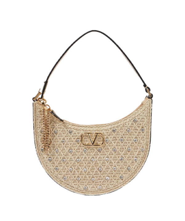 Valentino Garavani VLogo Signature raffia-effect shoulder bag