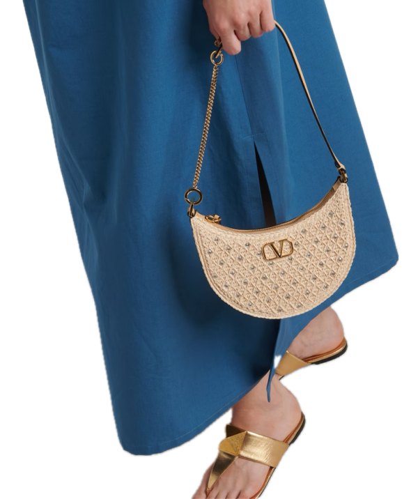 Valentino Garavani VLogo Signature raffia-effect shoulder bag - Image 3