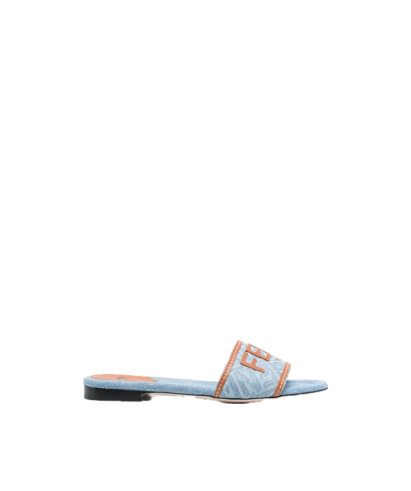 Fendi Signature embroidered-logo slides