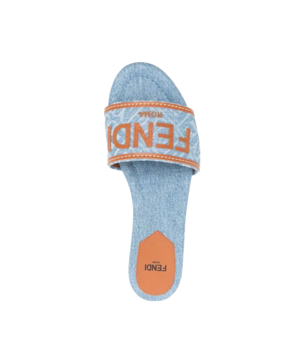 Fendi Signature embroidered-logo slides - Image 3