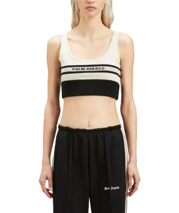 Palm Angels Intarsia-knit logo bra top - Image 3