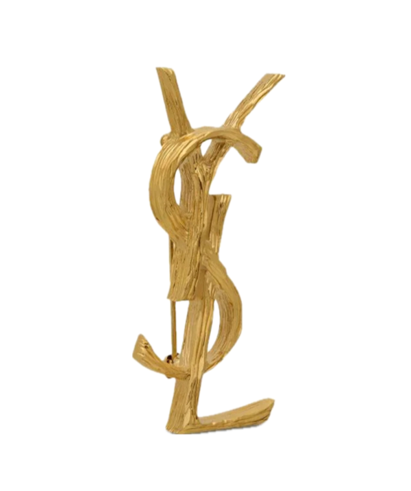 Saint Laurent Cassandre textured brooch - Image 3