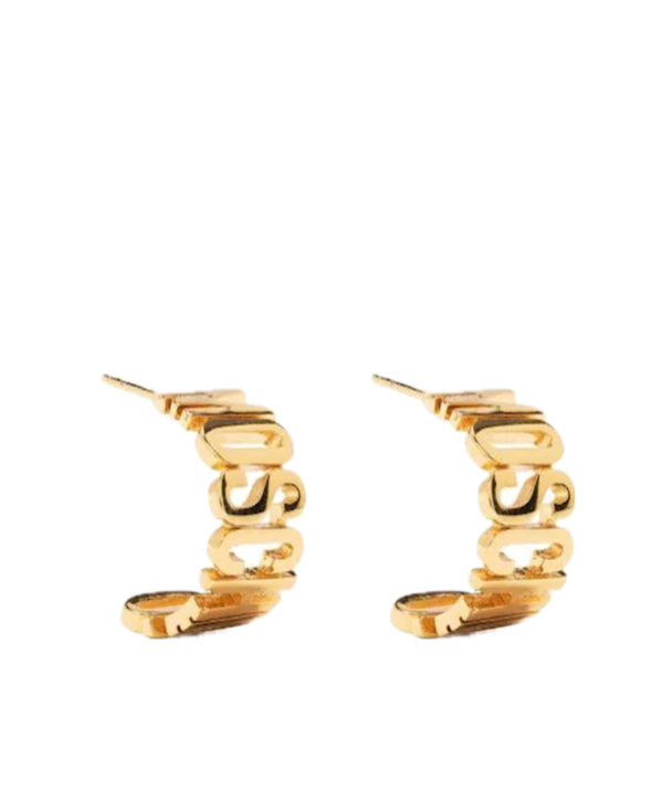 Moschino Logo-lettering small hoop earrings