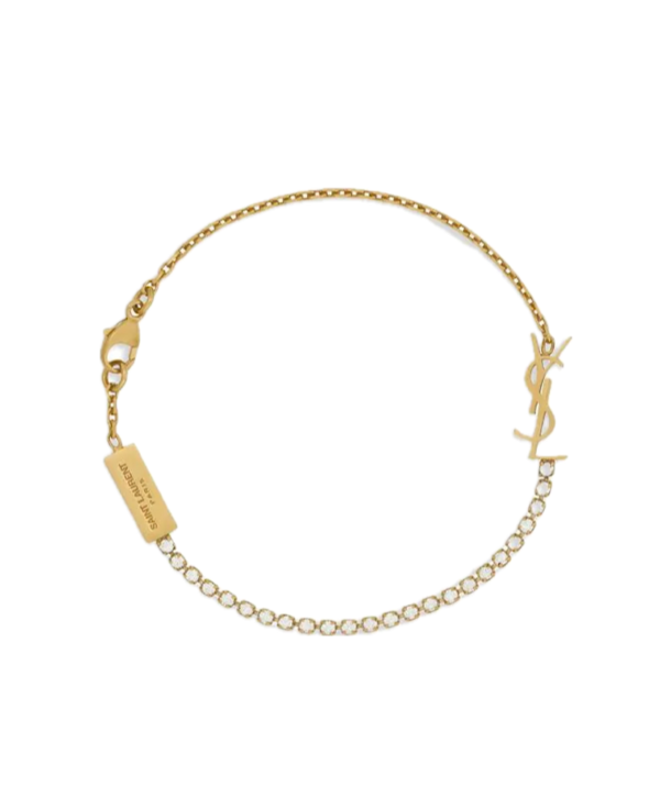 Saint Laurent Monogranne  Crystal Bracelet