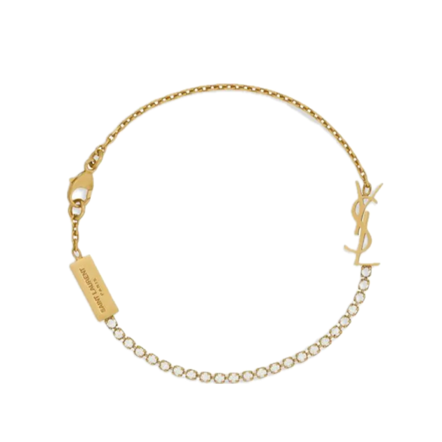 Saint Laurent Monogranne  Crystal Bracelet