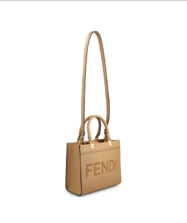 Fendi Sunshine Lace-Up Logo Small Top Handle Bag - Image 3